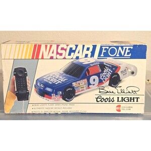 NASCAR Fone Bill Elliott Coors Light Phone Open Box Vintage Collectible